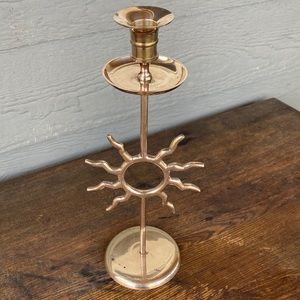 Brass sun candle holder
